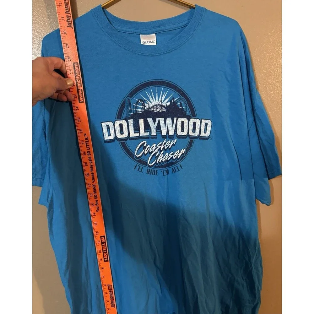 Dollywood Coaster Chaser “I’d Ride Em All” Blue Adult Size 2XL Tshirt